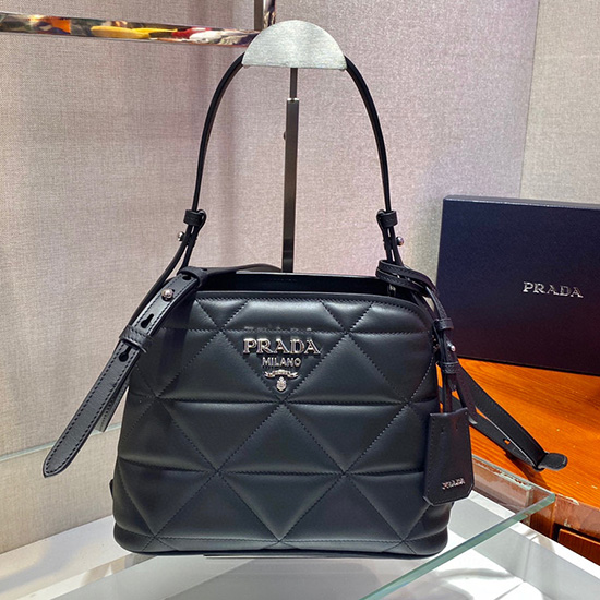 Bolsa De Ombro De Couro Prada Preta 1ba311