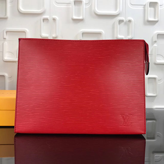 Bolsa De Toalete De Couro Epi Louis Vuitton 19 Vermelho M41058