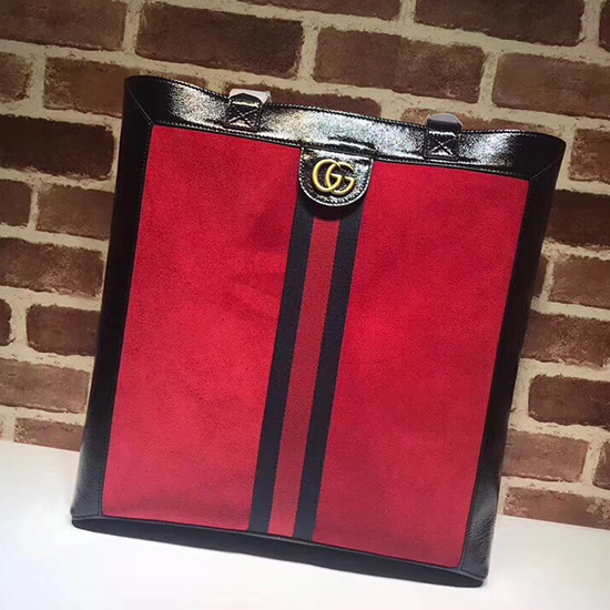 Bolsa Grande Gucci Ophidia Camurça Vermelha 519335