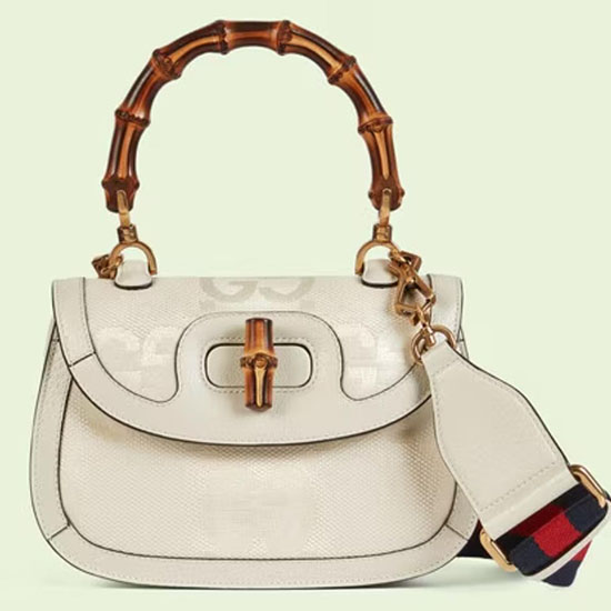 Bolsa Gucci Com Alça Superior Pequena E Jumbo Gg Branco 675797