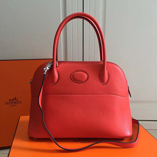 Bolsa Hermes Bolide 27 Em Couro Swift Vermelho Hb2701