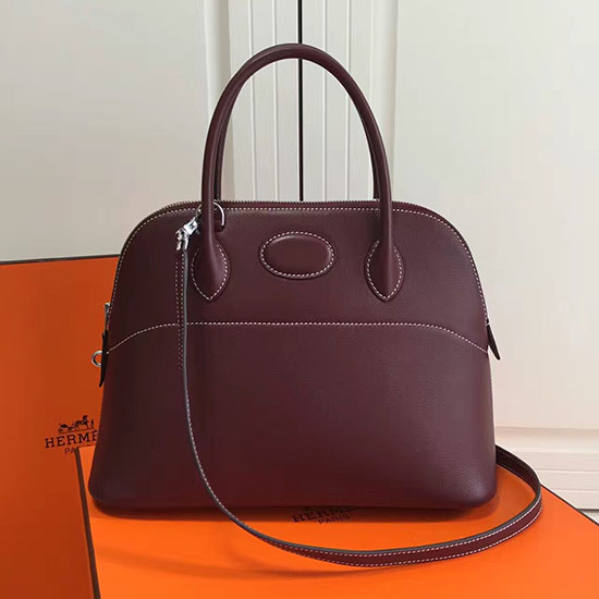 Bolsa Hermes Bolide 31 Em Couro Swift Borgonha Hb3101