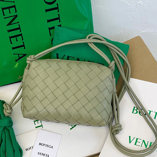 Bottega Veneta Mini Bolsa De Ombro Em Couro Verde B66881