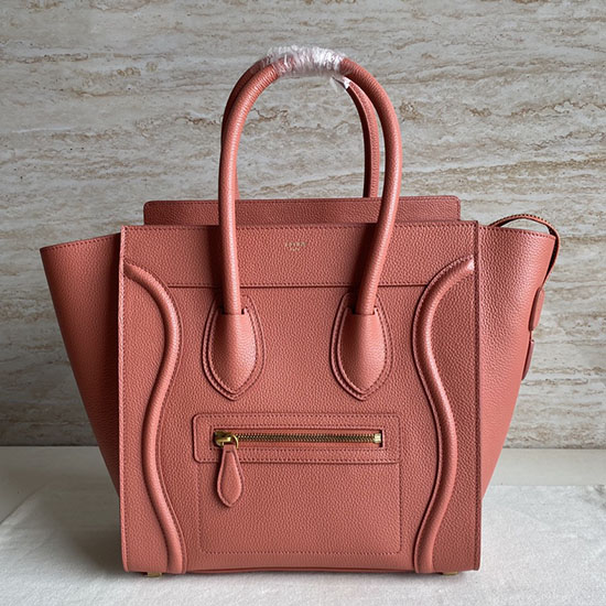 Celine Micro Bolsa De Bagagem Em Couro De Bezerro Nude Ce0805