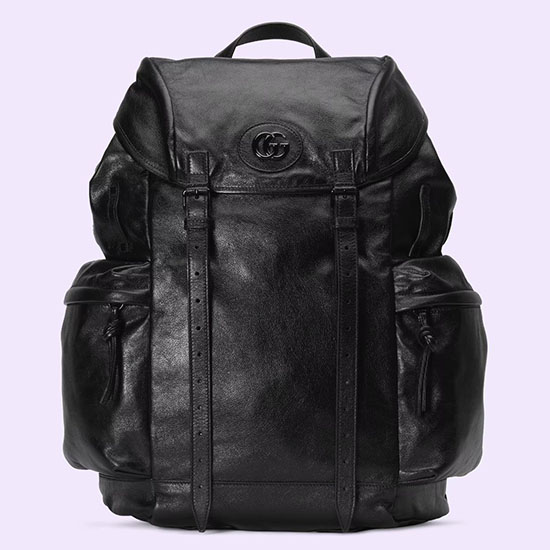 Mochila Gucci Com Tom Duplo G Preto 725657