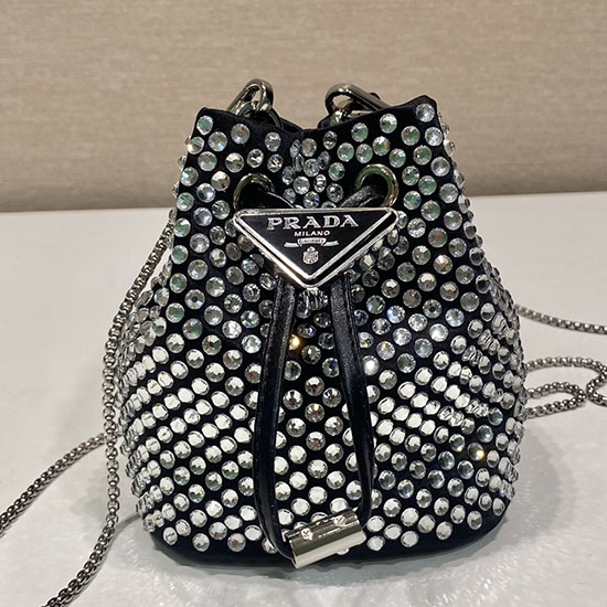 Prada Mini-bolsa De Cetim Embelezada 1nr016