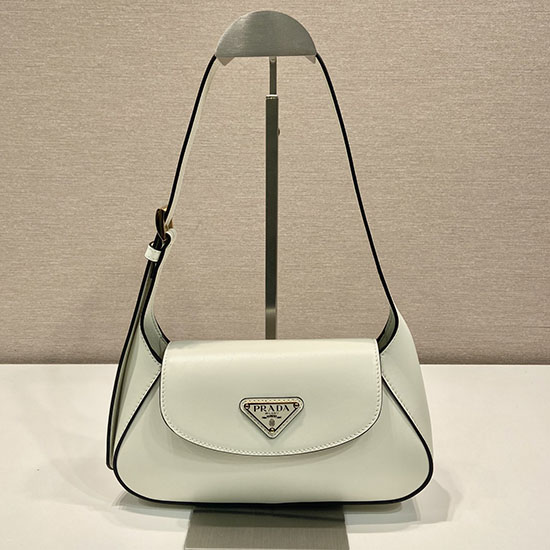 Prada Pequena Bolsa De Ombro De Couro Branca 1bd358