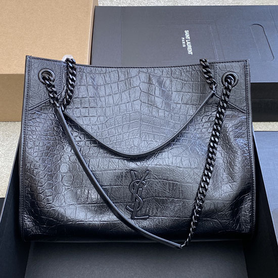 Saint Laurent Niki Bolsa De Compras Média Em Crocodilo Em Relevo 577999