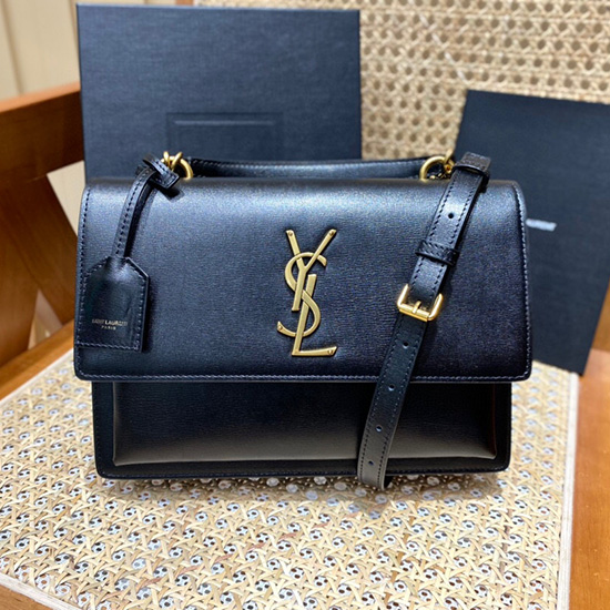 Saint Laurent Sunset Bolsa Média Preta 634723