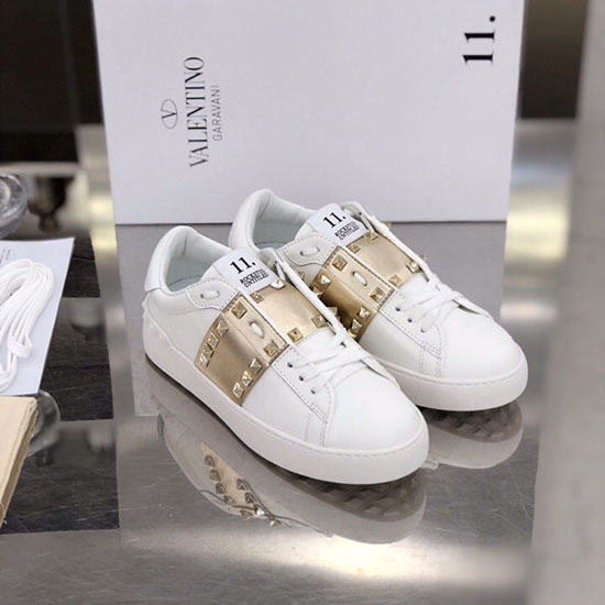 Valentino Garavani Tênis Rockstud Couro Branco Vs18061