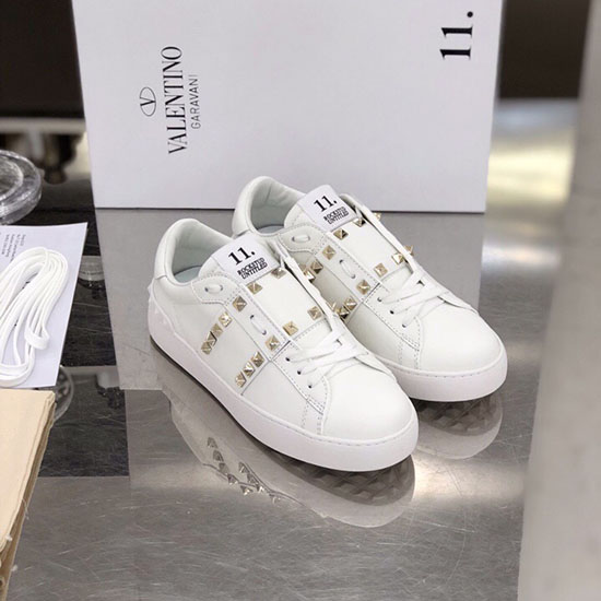 Valentino Garavani Tênis Rockstud Couro Branco Vs18062