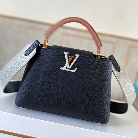 Louis Vuitton Capucines BB черный телесный и белый M53963