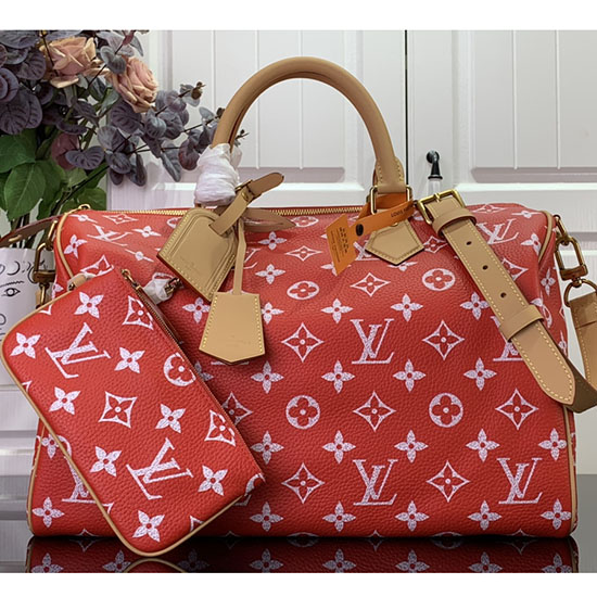 Louis Vuitton Speedy P9 бандульер 40 красный M24419