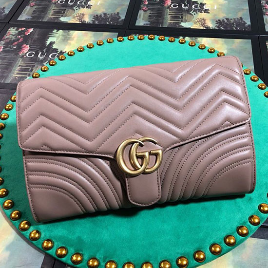 Клатч Gucci Gg Marmont телесного цвета 498079