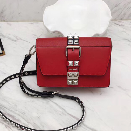 Кожаная сумка Prada Elektra красная 1bd121