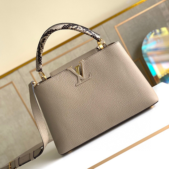 Кожаные капуцины Louis Vuitton Taurillon BB серые M97980