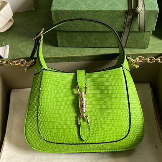 Мини-сумка Gucci Jackie 1961 Lizard пастельно-зеленого цвета 675799