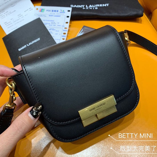 Мини-сумка Saint Laurent Betty черная 566959