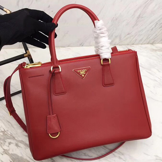 Сумка Galleria из сафьяновой кожи Prada красная 1ba274