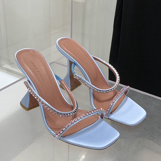 Amina Muaddi Satin Gilda Mules Amg10