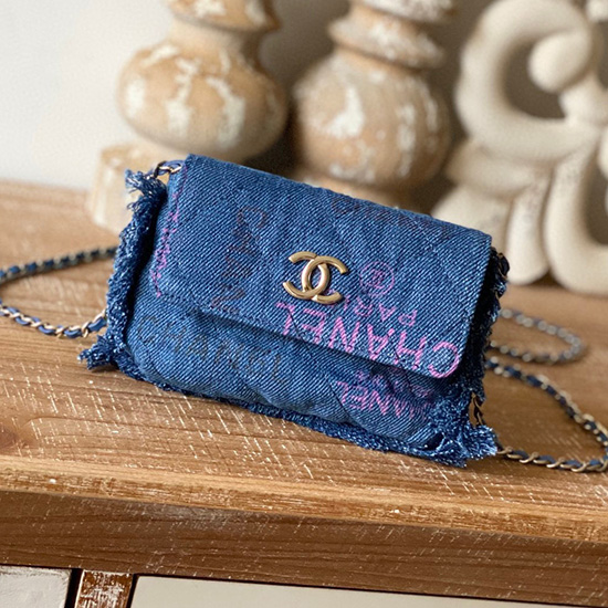 Chanel Denim Axelväska Svart As2623