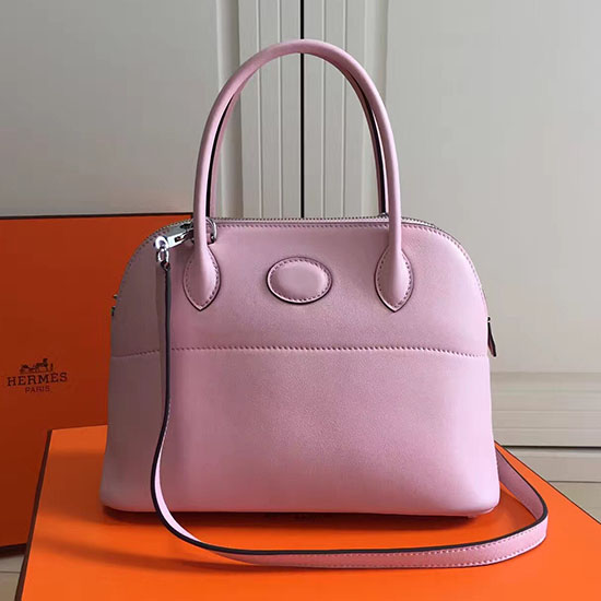 Hermes Bolide 27 Väska I Rosa Swift Läder Hb2701