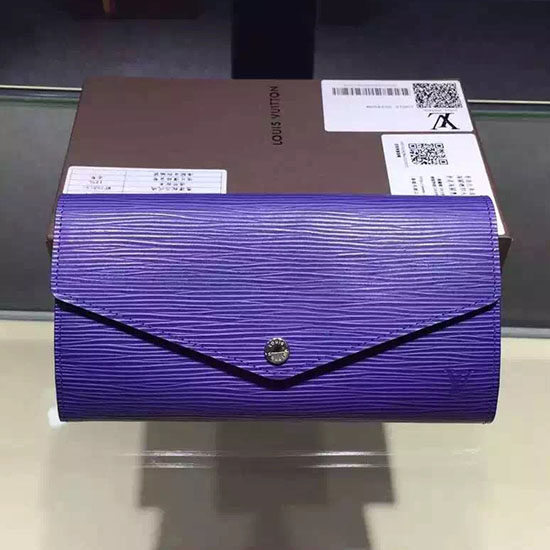 Louis Vuitton Epi Läder Sarah Plånbok Blå M60760