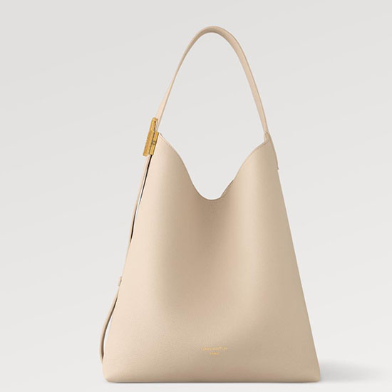 Louis Vuitton Lågmäld Hobo Mm Kalkstensgrå M24974