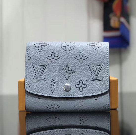 Louis Vuitton Mahina Läder Iris Kompakt Plånbok Blå M62542