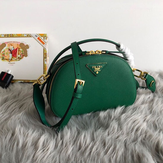 Prada Odette Saffiano Läderväska Grön 1bh123