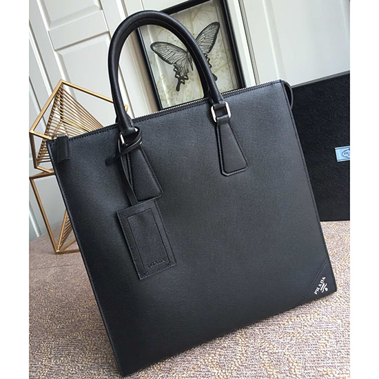 Prada Saffiano Läderväska Svart 2vg079