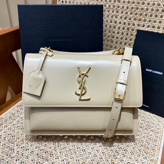 Saint Laurent Solnedgång Medium Väska Beige 634723