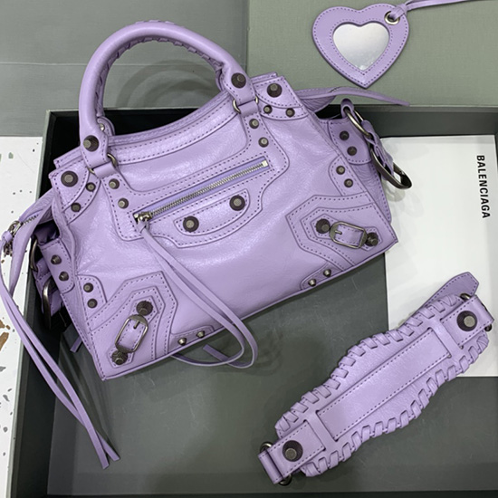 Balenciaga Neo Cagole Xs กระเป๋าสะพายสีม่วง B70094