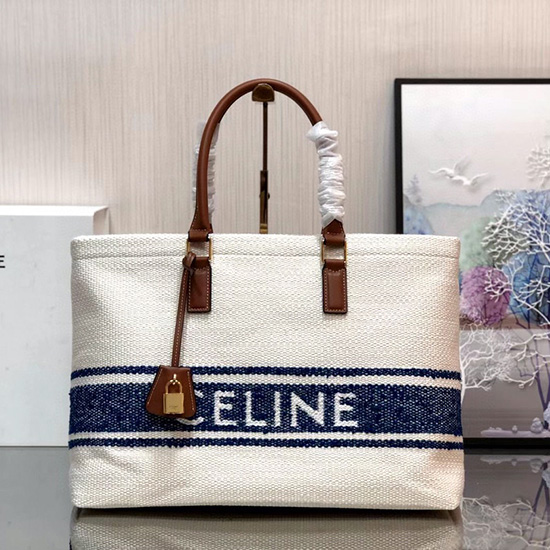 Celine Horizional Cabas Plein Soleil Bag สีน้ำเงิน C190062