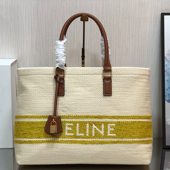 Celine Horizional Cabas Plein Soleil Bag สีเหลือง C190062