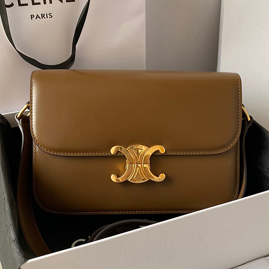 Celine Medium Triomphe Bag สีน้ำตาล Cl35023