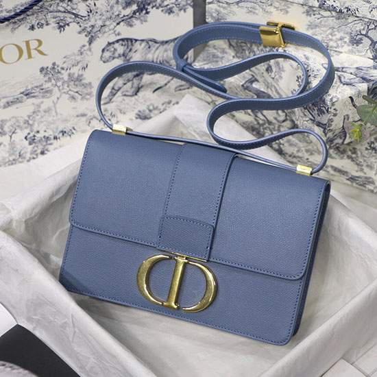 Dior 30 Montaigne กระเป๋าหนังลูกวัวสีน้ำเงิน M9030