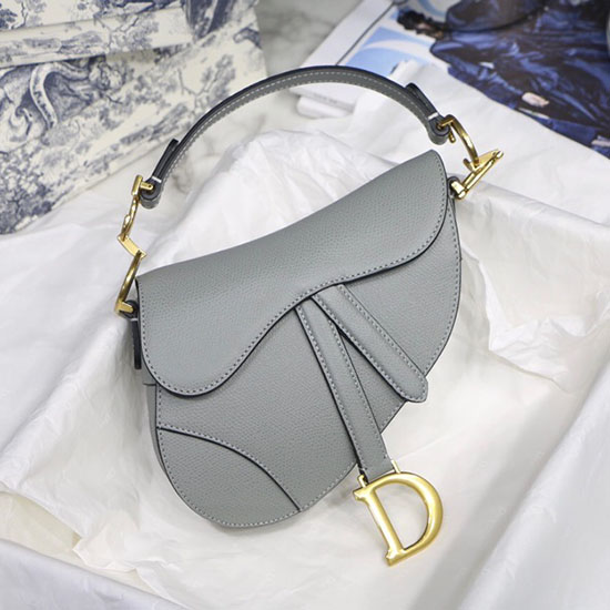 Dior Grained Calfskin Saddle Bag สีน้ำเงิน M9001