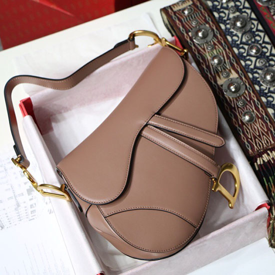 Dior Smooth Calfskin Saddle Bag สีนู้ด M9001