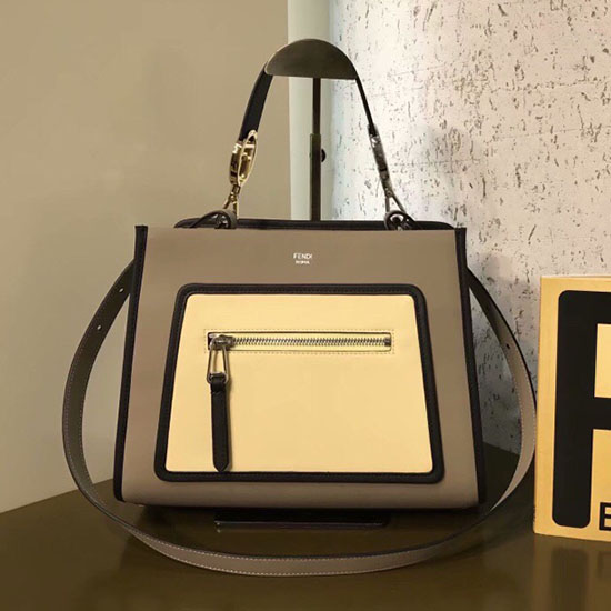 Fendi Runaway กระเป๋าโท้ตใบเล็กสีเทา F83441