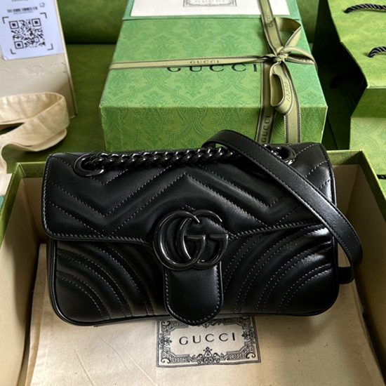 Gucci Gg Marmont Matelasse กระเป๋ามินิสีดำ 446744