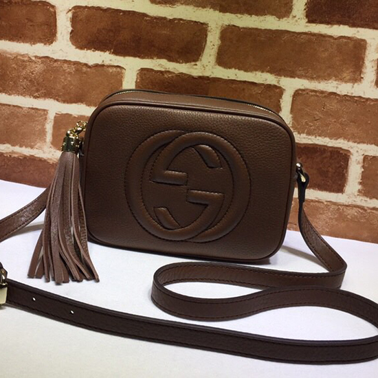 Gucci Soho หนังดิสโก้กระเป๋าสีน้ำตาล 308364