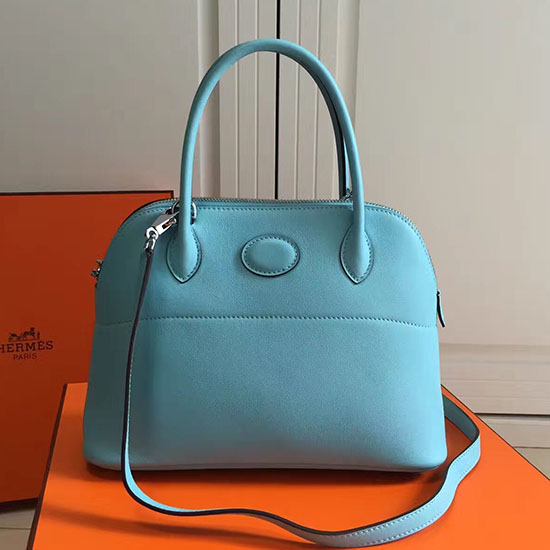 Hermes Bolide 27 กระเป๋าหนัง Swift สีฟ้าอ่อน HB2701