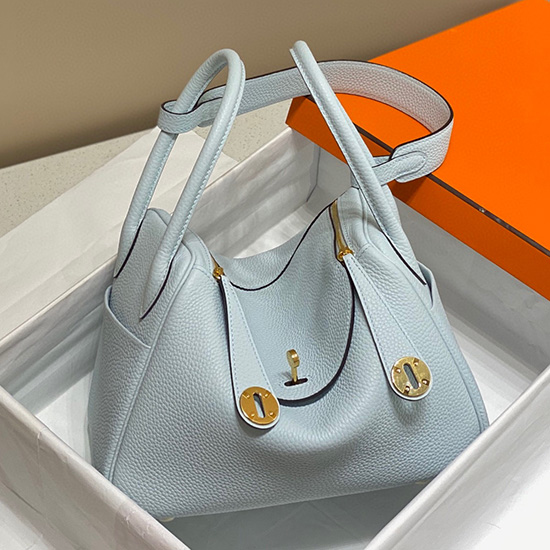 Hermes Clemence หนังลินดี้กระเป๋า Bleu Brume Hl1926323