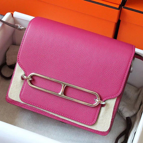 Hermes Evercolor กระเป๋าหนัง Roulis Rose Pourpre Hr0805