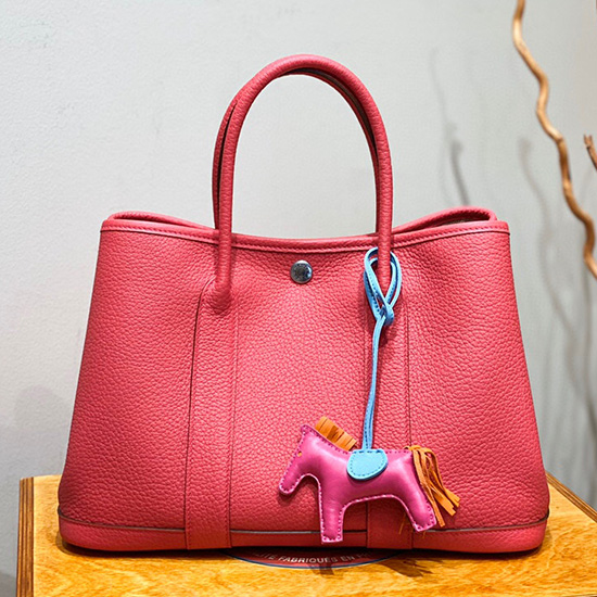 Hermes Leather Garden Party 30 36 กระเป๋าสีแดง Hg30361