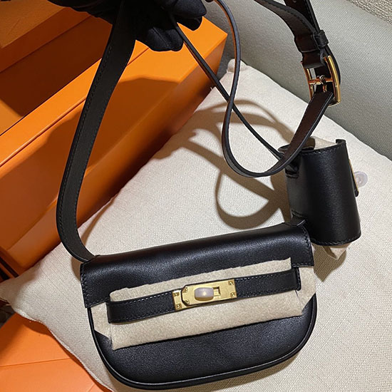 Hermes Swift กระเป๋าหนัง Kelly Moove สีดำ Hkm0319