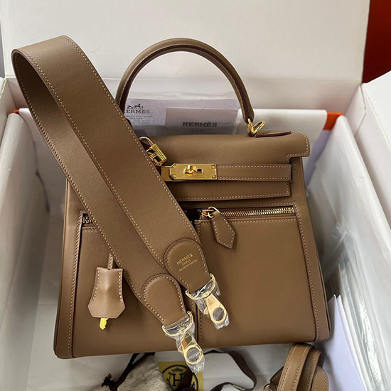 Hermes Swift หนังกระเป๋า Kelly Lakis สีเบจเดอไวมาร์ Kl2832