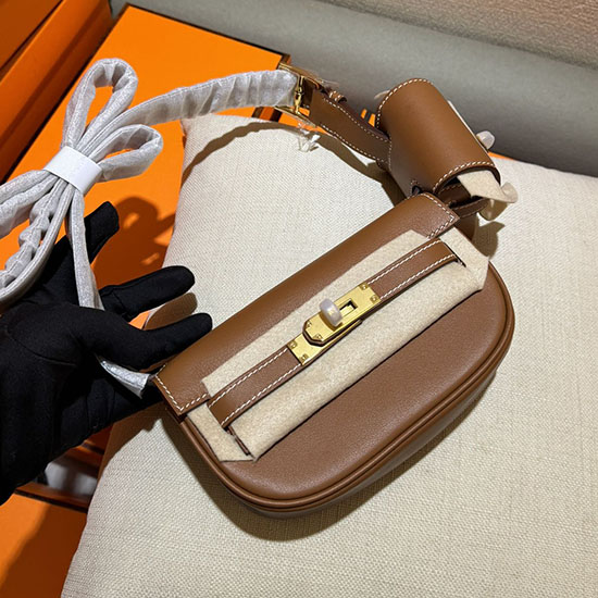 Hermes Swift หนังกระเป๋า Kelly Moove สีน้ำตาล Hkm0319