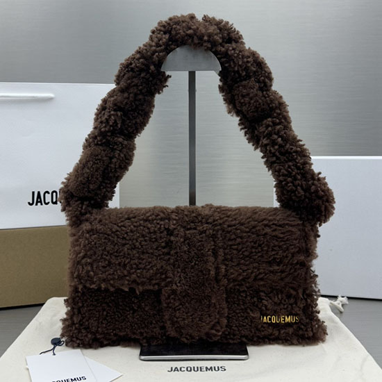 Jacquemus Le Bambino กระเป๋าผ้าวูลใบยาว สีน้ำตาล Jw2036